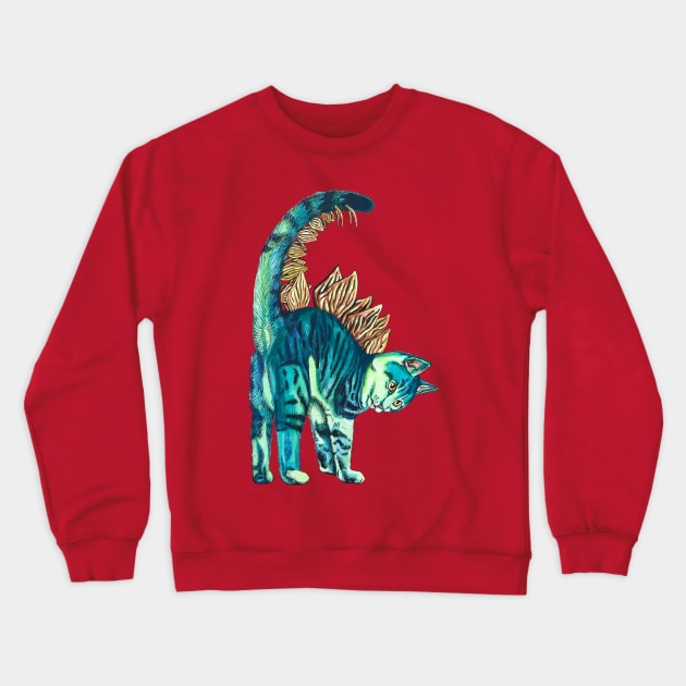 Stegosaurus Kitten Crewneck Sweatshirt by RaLiz